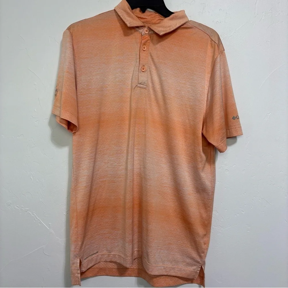 Columbia Golf Orange Polo Short Sleeve Men's Medium 